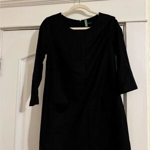 J. Crew Classic Black Long Sleeve shift Dress
